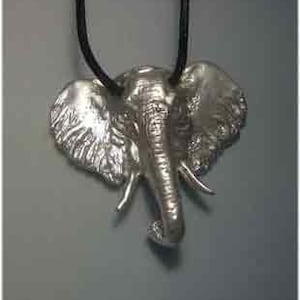 ELEPHANT PENDANT big Head Animal charm Handmade Jewel 925 sterling silver, necklace totem amulet Symbol of strength and family protection