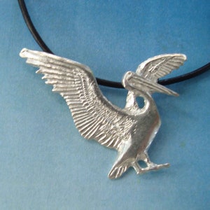 PELICAN PENDANT Totem Animal Water bird Amulet symbol of friendship and Collaboration , Jewel Handmade in 925 Sterling Silver necklace charm