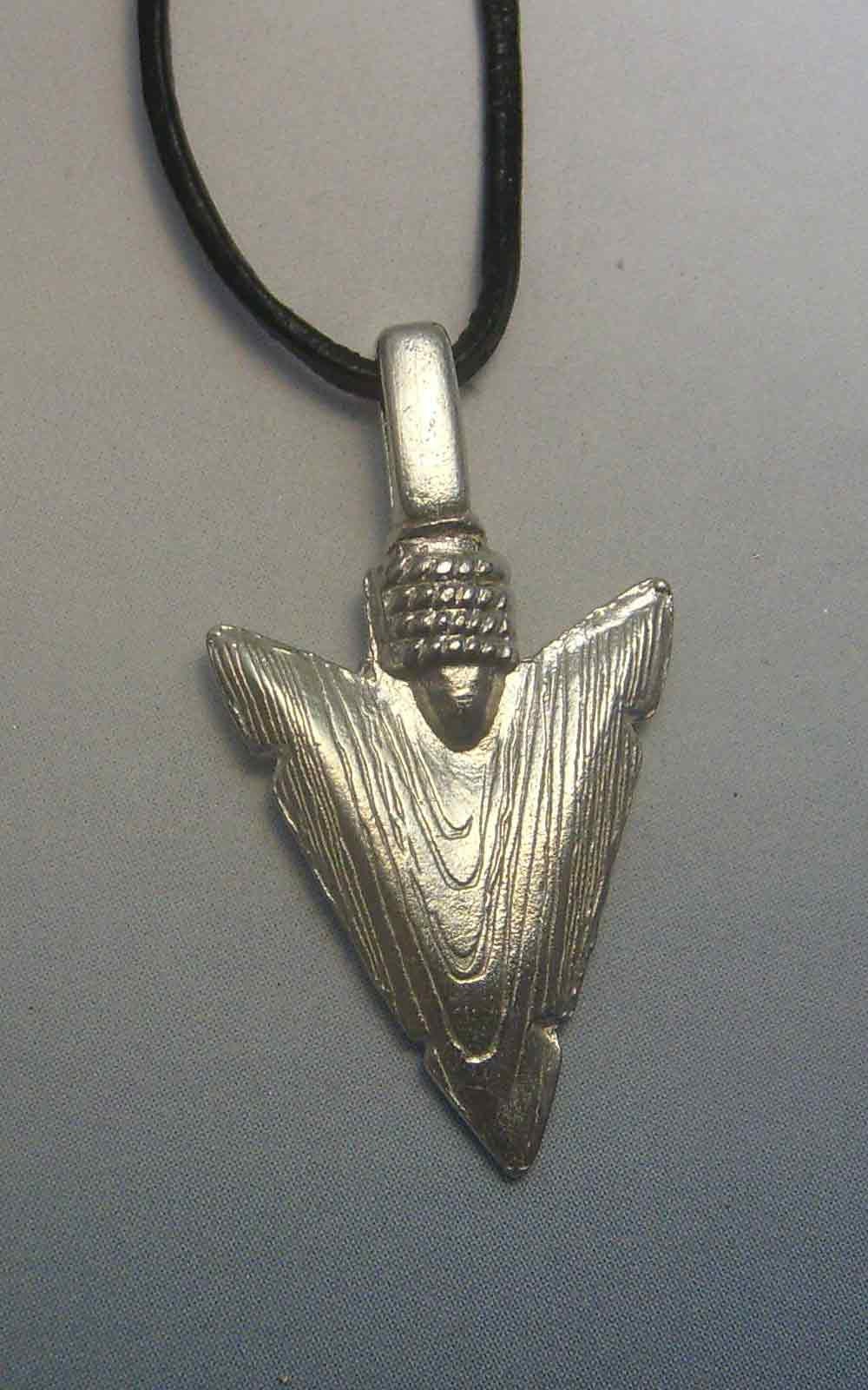 Silex Arrowhead Pendant Sterling Silver 925 Charm Amulet