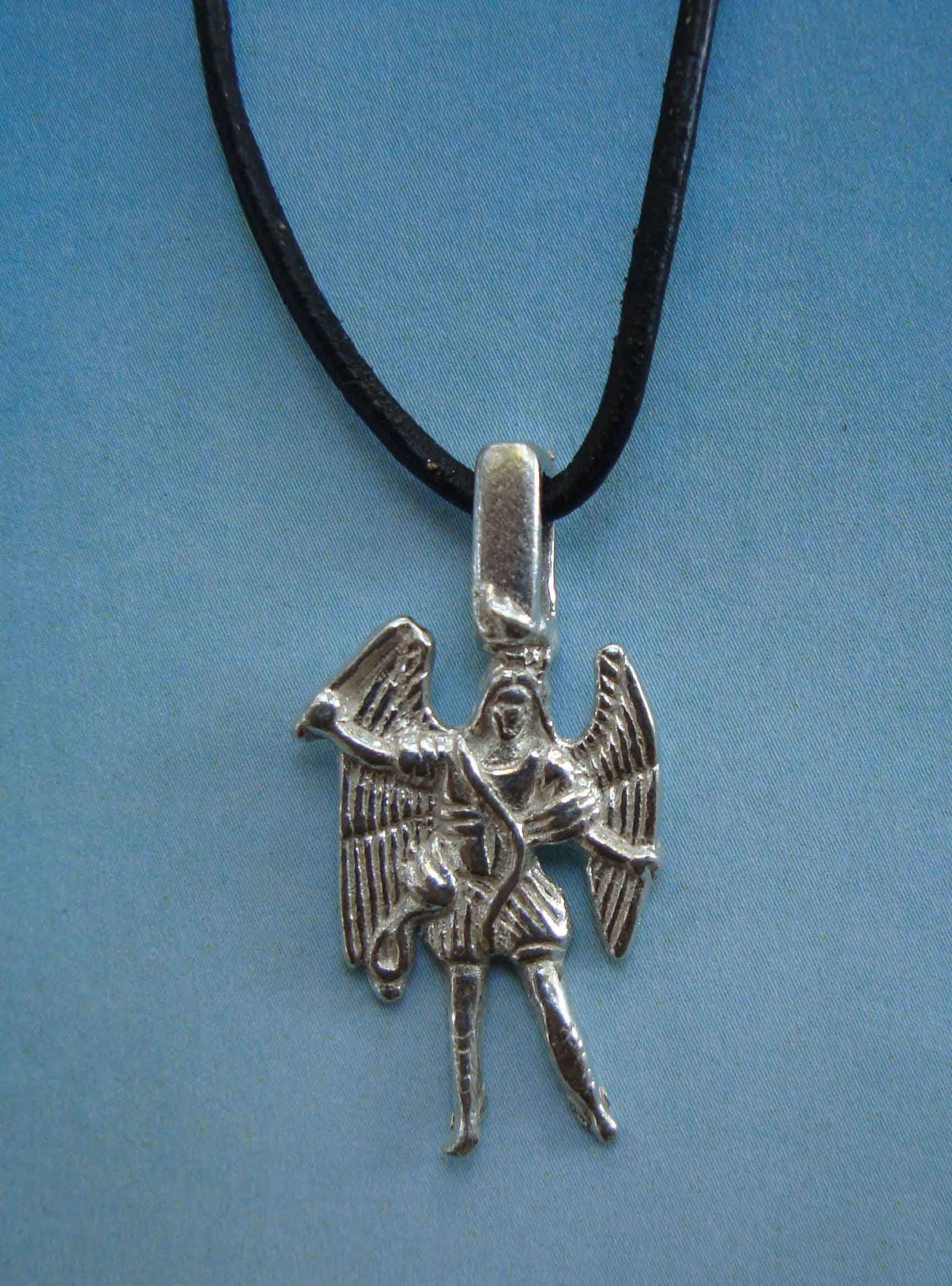 Engel Michael Heiliger Erzengel Anhänger Charm Amulett Sterling Silber 925 Kette