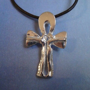 ANKH PENDANT Amulet for lovers,  key of life, Hieroglyphic Symbol Anj charm love Egyptian Jewel Handmade sterling silver 925 necklace