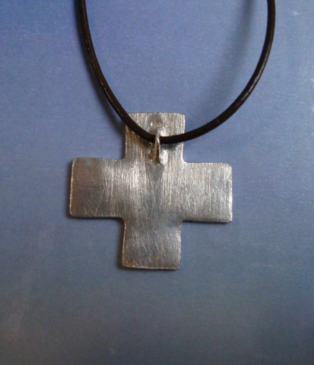 Greek cross with symbols 4 season charm amulet sterling silver | Etsy