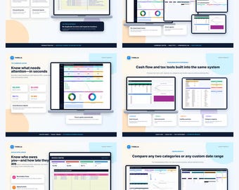 Small Business Bookkeeping Spreadsheet: Dark Mode Excel/Google Sheets, P&L, Tax Tracker