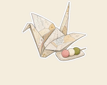 Kitsune Girls Rin's Journal Sticker Ep.2 // Origami paper crane