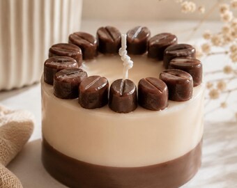 Vela de café y crema / Vela artesanal con aroma a postre / Vela original con aroma a galleta y chocolate / Regalo para ella