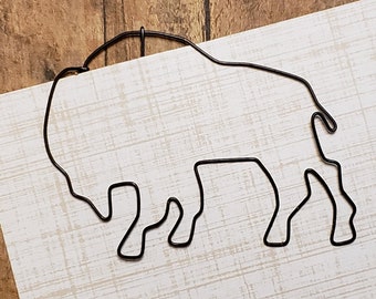 Buffalo Bookmark -  Wire Filofax Paperclip - Planner Clip - Valentines Day - Wedding - Bison - Outdoor- Nature - Gift - Party Favor - Animal