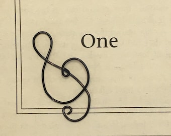 Music Note Bookmark - Treble Clef - Organizer - Paperclip - Wire Filofax Paperclip - Wedding - Party Favors - Wire - Bookmark - Music - Note