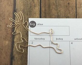 Deer Bookmark - Organizer - Paperclip - Wire Filofax Paperclip - Wedding - Party Favors - Wire - Bookmark - Deer - Outdoors - Nature - Buck