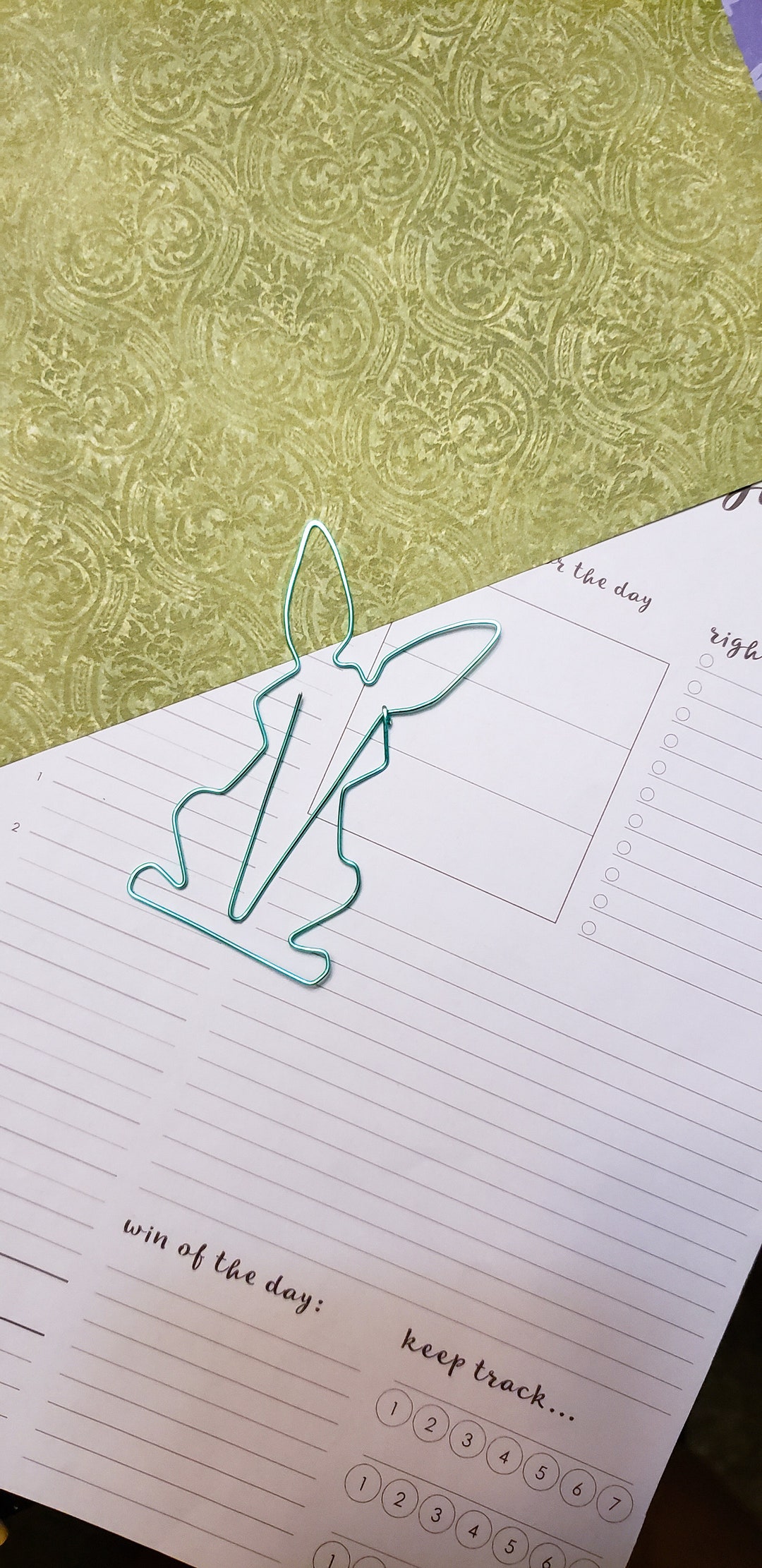 Easter Bunny Bookmark - Wire Filofax Paperclip - Planner Clip - Wedding ...