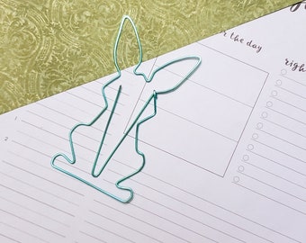 Easter Bunny Bookmark - Wire Filofax Paperclip - Planner Clip - Wedding - Party Favors - Wire - Bookmarks - Rabbit - Organizer - Read - Book