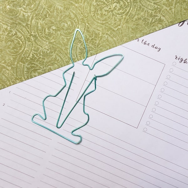 Easter Bunny Bookmark - Wire Filofax Paperclip - Planner Clip - Wedding - Party Favors - Wire - Bookmarks - Rabbit - Organizer - Read - Book