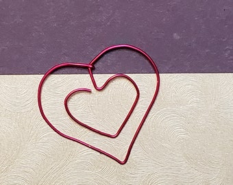 Heart Bookmark - Wire Filofax Paperclip - Planner Clip - Valentines Day - Wedding - Valentines - Valentine - Gift - Party Favors - Heart