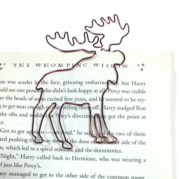 Moose Bookmark - Wire Filofax Paperclip - Planner Clip - Wedding - Party Favors - Wire - Bookmark - Moose - Woods - Outdoors - Nature