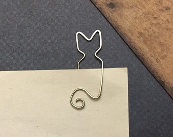 3 Tiny Cat Bookmark - Wire Filofax Paperclip - Planner Clip - Wedding - Party Favors - Wire - Bookmark- Cat - Cats - Pet - Kitty - Kitten