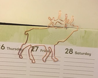 Elk Bookmark - Organizer - Paperclip - Filofax Paperclip - Planner - Wedding - Party Favors - Wire - Bookmark - Elk - Hunting - Outdoors