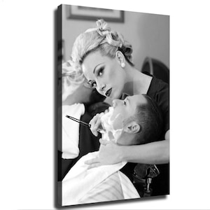 Vintage Barber Shaving Kunstdruck - Barbershop Wanddekor Gemälde