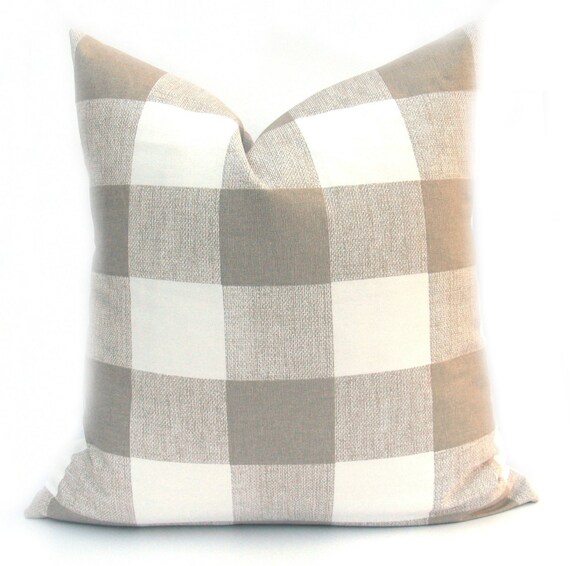 Pillow Taupe Pillow Tan Pillow decorative Pillow buffalo Pillow accent Pillow Beige Pillow Plaid Pillow Throw Pillows Etsy