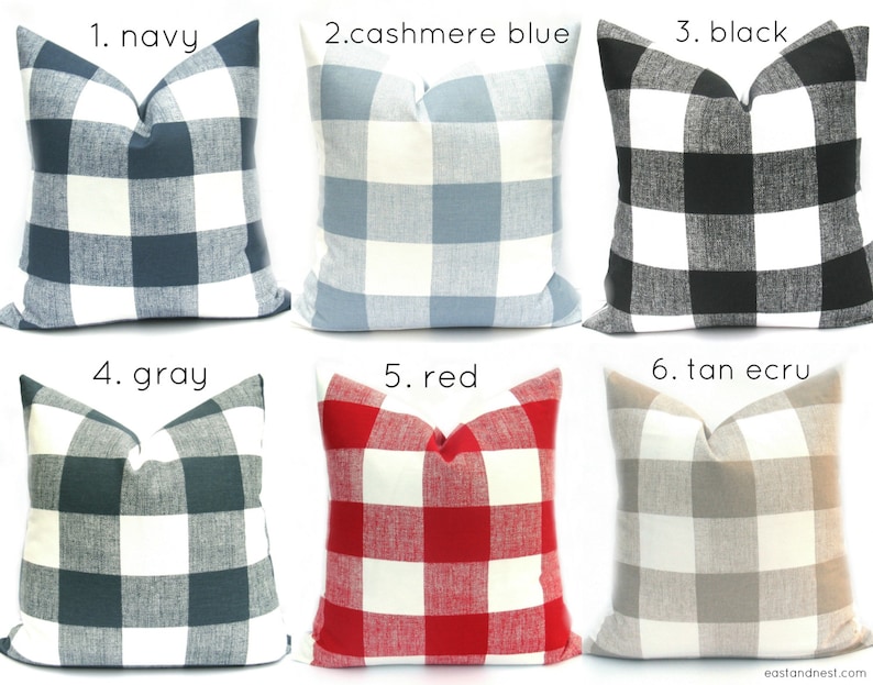 buffalo plaid pillows and throws