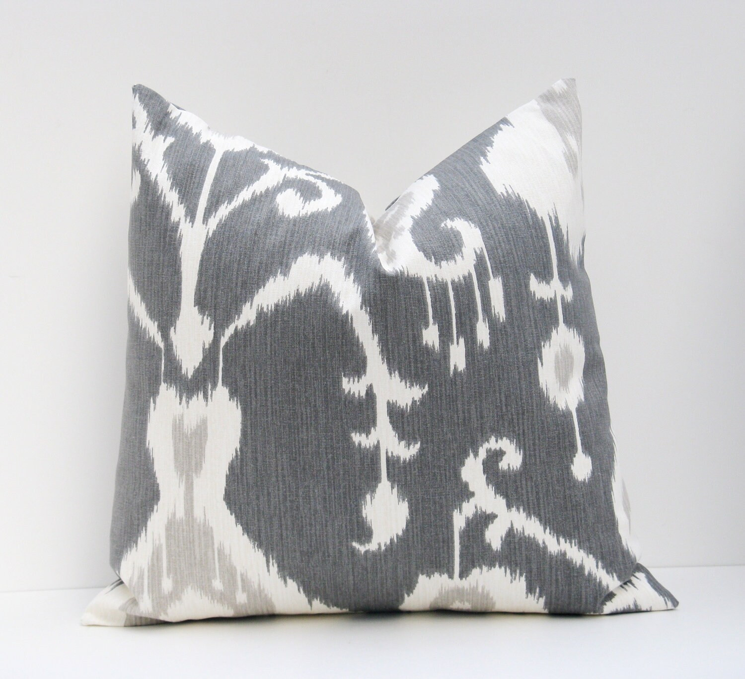 Ikat Pillow Cover Decorative Throw Pillow.Grey Ikat Pillow Etsy