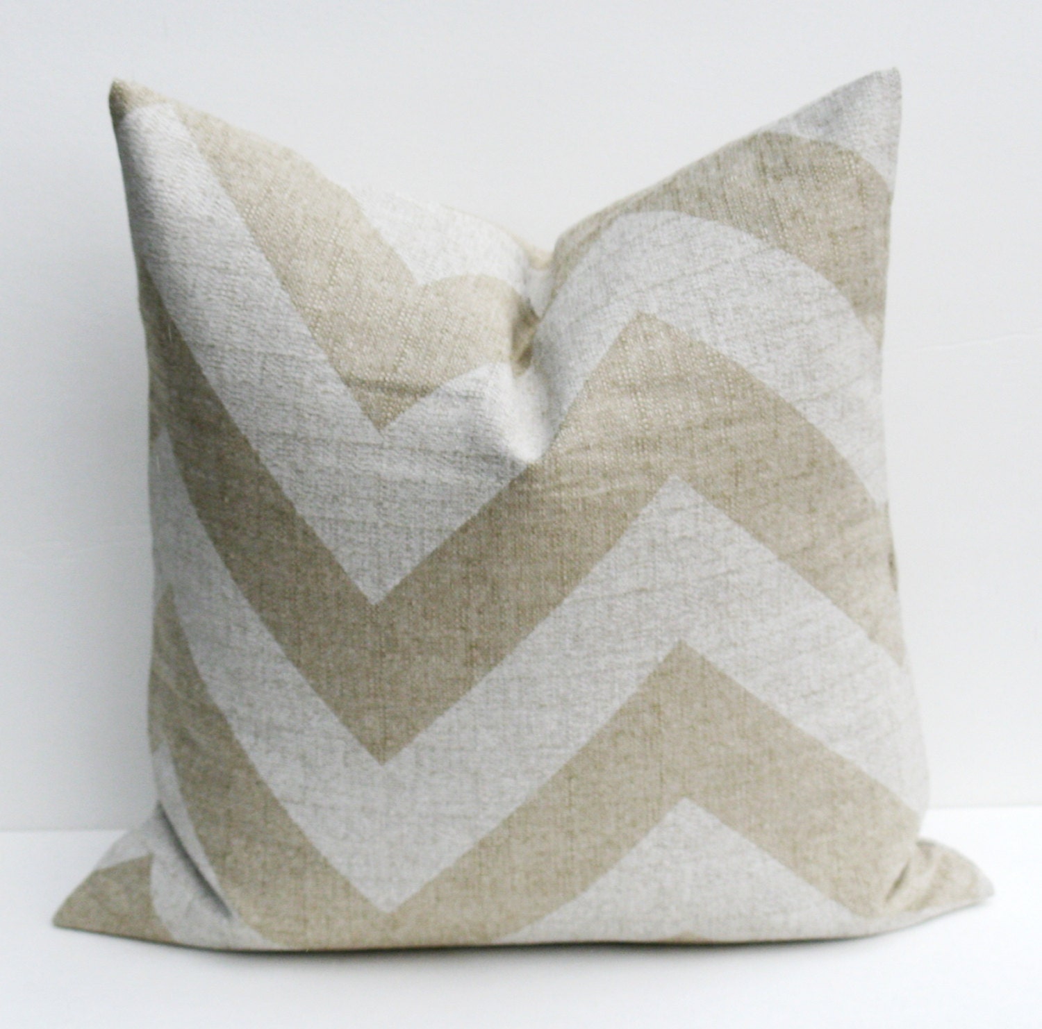 Burlap Pillows Throw Pillow Covers Chevron Pillow ONE 16x16 Etsy