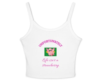 Life Isn't a Strawberry phrase tank top | Brazilian saying, funny slogan tank