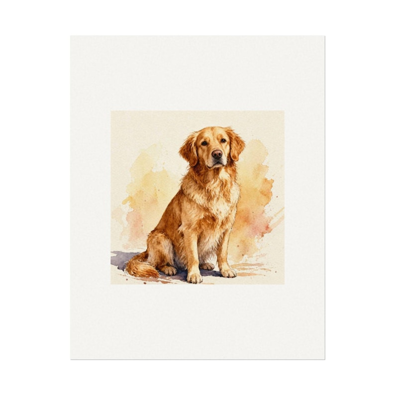 Custom Watercolor Pet Portrait Print - Made-to-Order from Your Photo - Pet Memorial Gift - 8x10 11x14 16x20 image 2