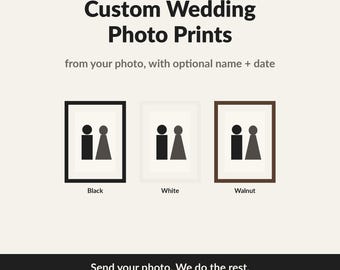 Custom Wedding Day Photo Print - From Your Photo - Framed Canvas Wall Art - Optional Name & Date Overlay