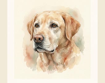 Custom Watercolor Pet Portrait Set - 3 Watercolors x 4 Print Sizes - 12 Files - Digital Download Pet Memorial Gift
