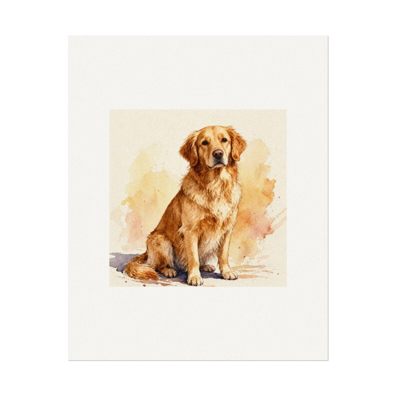 Custom Watercolor Pet Portrait Print - Made-to-Order from Your Photo - Pet Memorial Gift - 8x10 11x14 16x20 image 3