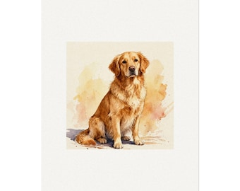 Impresión personalizada de retrato de mascota en acuarela - Hecha a medida a partir de tu foto - Regalo conmemorativo para mascotas - 8x10 11x14 16x20