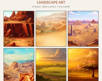 Desert & Canyon Landscape Art Print - Southwest Mesa Sunset Wall Art - Digital Download or Physical Print - 22 Designs in 3 Sizes