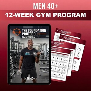 Men Over 40 Gym Workout Plan, 12 Week Strength Training Program PDF, Muscle Building & Fat Loss for Men 40 Plus, Digital Download