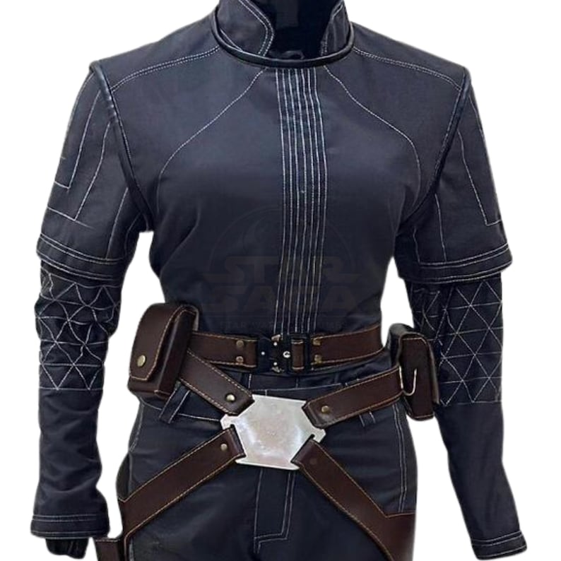 Sabine Wren Costume Mandalorian Cosplay Full Set with Brown Leather Belt Harness | Star Wars Women Rebel Warrior Outfit Suit image 4