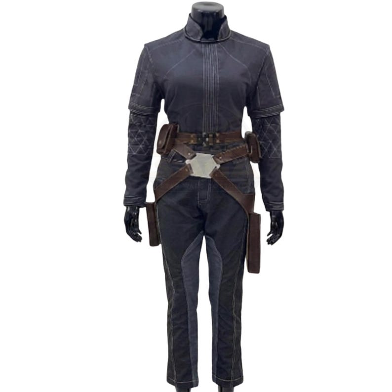 Sabine Wren Costume Mandalorian Cosplay Full Set with Brown Leather Belt Harness | Star Wars Women Rebel Warrior Outfit Suit image 1