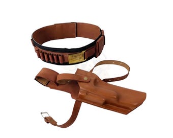 Conjunto de funda de cuero para cinturón de Boba Fett / Funda para pistola de cosplay de Star Wars / Accesorios de disfraz de cuero hechos a mano para hombre