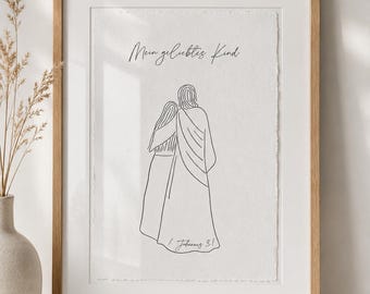 Christian Image of the Daughter of God – My Beloved Child | Modern Jesus Image | Modern Christian Images | Gift for Women & Girls