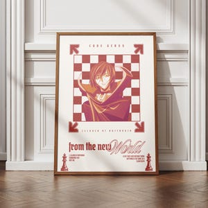 Póster de Lelouch de Code Geass, arte mural de anime, decoración manga, impresión mate.