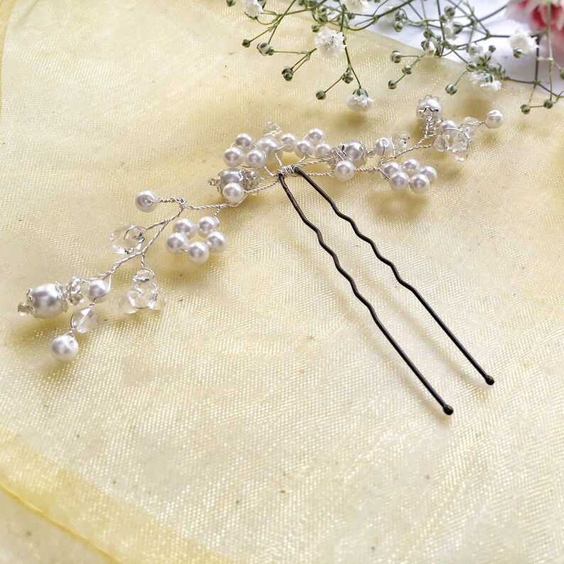 Ballet recital garden party hair vine Holy communion Bridesmaid Wedding Hair Pin Bridal Headpiece Bun pin Prom Flowergirl