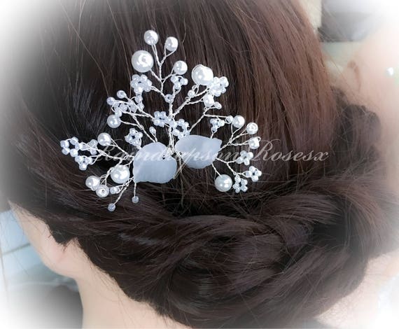Wedding Hair Pins Bun Clips Babys Breath Gypsophila Bride Etsy