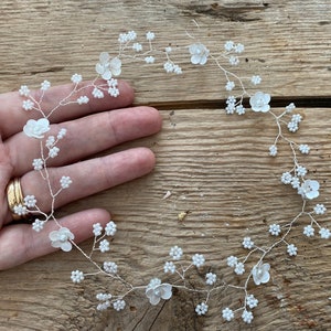 Dainty Floral Hair Vine | Silver Gypsophila Wedding Hairpiece | minimalist dainty| Babys Breath flower circlet |Bridal Bridesmaids