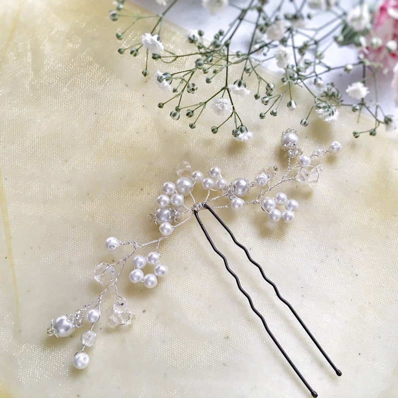 Ballet recital garden party hair vine Holy communion Bridesmaid Wedding Hair Pin Bridal Headpiece Bun pin Prom Flowergirl
