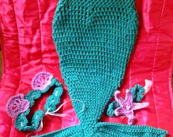 Newborn mermaid set, mermaid tail,newborn photo prop, mermaid costume, mermaid outfit, baby mermaid tail, green mermaid, baby shower gift