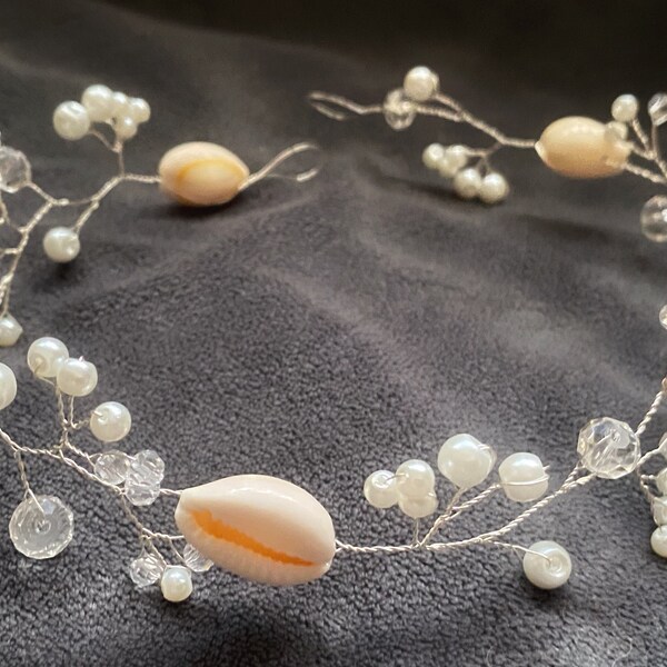 Sea Shell Wedding Hair Vine Bridal | Beach wedding crown |Boho Bridal hair accessory | Bridesmaid gift | Shell mermaid hair wreath