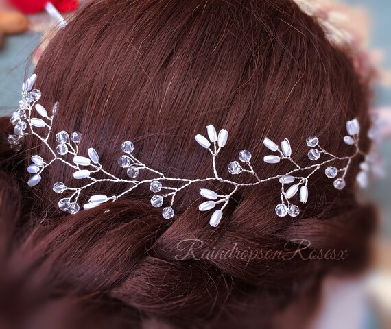 Wedding Hair Vine Crystal Hair Vine Flower Crown Braid Etsy