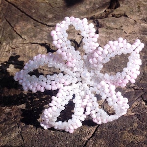 Bead Flower hair pin,Beaded Hair pin, French Beaded, Hawaiian Flower pin, bridal hair pin, Beach Wedding, flower girl hair, wedding hair