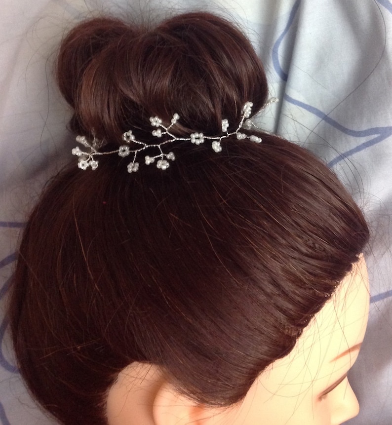 Simple Hair Bun Wrap wedding Hair Vine Bridal Hair Accessory Etsy