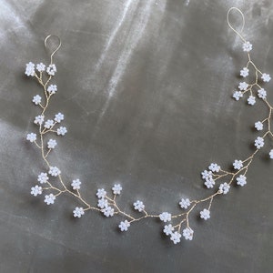 Dainty Bridal Hair Vine | Gold Gypsophila hairpiece |  minimalist dainty delicate | Babys Breath circlet | Bridesmaids crown