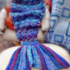 Crochet Mermaid Tail Blanket Chunky Cosy Snuggle Sack  Baby, Child Adult sizes Birthday Xmas Valentines gift for her/him Handmade in UK