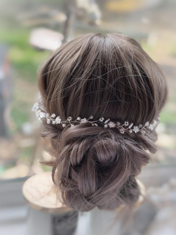 Elegant Silver Crystal Hair Vine Winona Silver Crystal Bridal Hair Vine – Wedding Hair  main image 2
