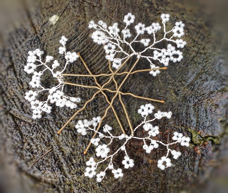 Beaded wedding hair pins bun pins hair vine babys breath Etsy